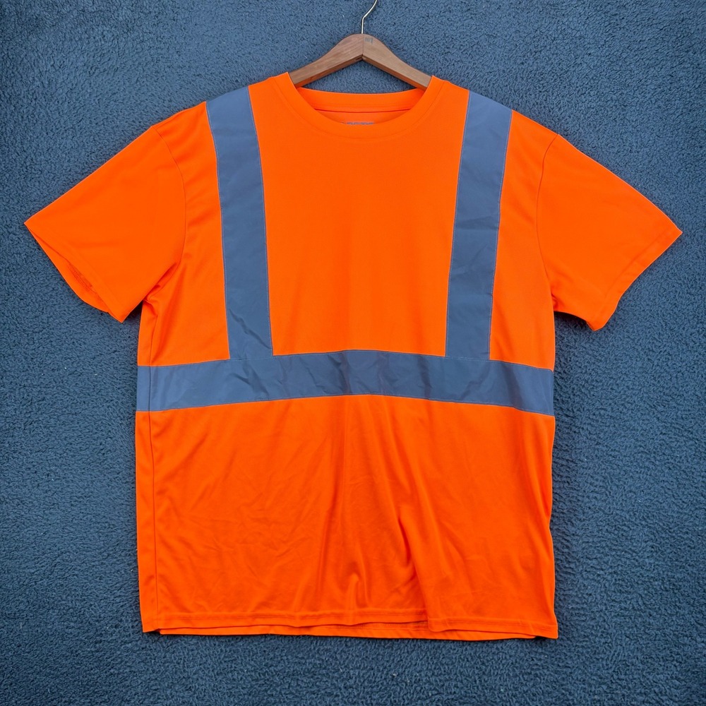 Arctic Quest Mens XL Orange High Visibility Reflective Safety Work T-Shirt